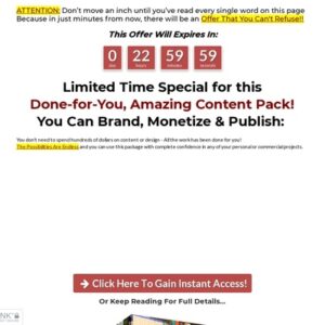 Done-for-you, Amazing Content Pack!