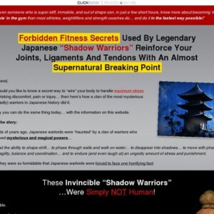 Forbidden Fitness Secrets Used By Legendary Japanese “Shadow Warriors” Reinforce Your Joints, Ligaments And Tendons With An Almost Supernatural Breaking Point