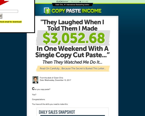 COPY PASTE INCOME!