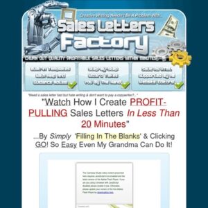 Can't Write?! Watch This Video NOW To See Sales Letters Factory In Action!