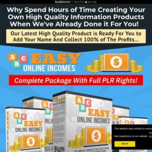 Easy Online Incomes Complete PLR Package