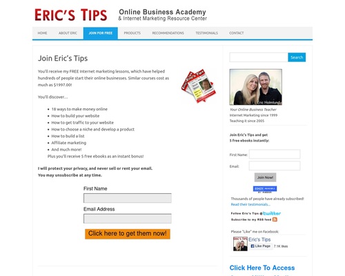 Join Eric’s Tips | Eric's Tips