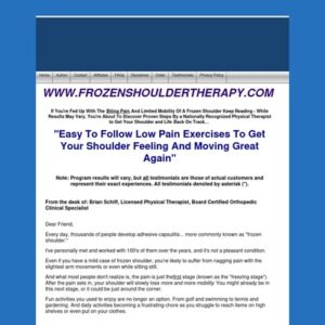 Proven treatment for frozen shoulders, shoulder pain & stiffness - FROZENSHOULDERTHERAPY.COM