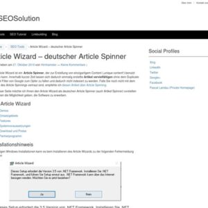Article Wizard - deutscher Article Spinner | MySEOSolution