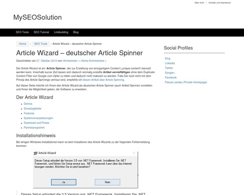 Article Wizard - deutscher Article Spinner | MySEOSolution