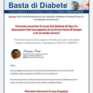 Basta Di Diabete - Diabetes Treatment Italian Version. 90% Commission!