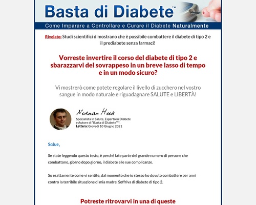 Basta Di Diabete - Diabetes Treatment Italian Version. 90% Commission!