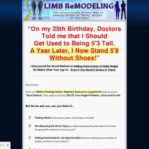 Limb Remodeling - The Scientifically Proven Way of Adding Inches of Real Height - At Any Age