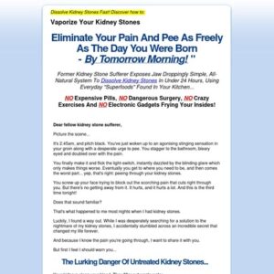 Dissolve Kidney Stones - Best Kidney Stone Home Remedy - Painful Urination