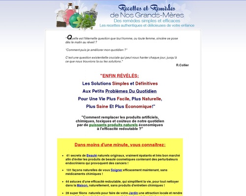 Recettes et Remedes de Nos Grands-Meres et 7 Bonus